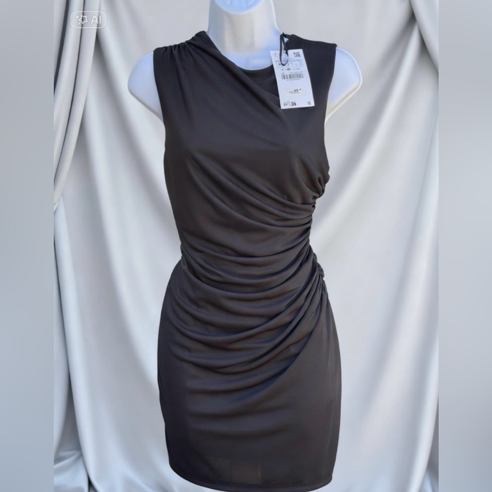 Zara One Shoulder Black Dress